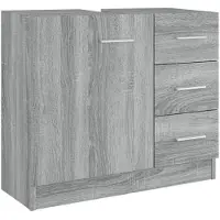 vidaXL Waschbeckenschrank Grau Sonoma 63x30x54 cm Holzwerkstoff