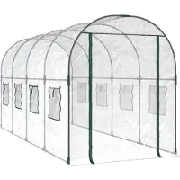 vidaXL Gewächshaus Transparent 160x400x190 cm PVC & Stahl