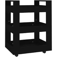 vidaXL Küchenwagen Schwarz 60x45x80 cm Holzwerkstoff