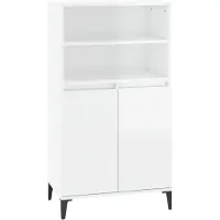 vidaXL Highboard Hochglanz-Weiß 60x36x110 cm Holzwerkstoff