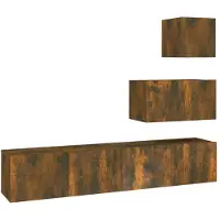 vidaXL 4-tlg. TV-Schrank-Set Räuchereiche Holzwerkstoff