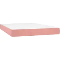 vidaXL Taschenfederkernmatratze Mittel Rosa 140x190x20 cm Samt
