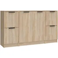 vidaXL Sideboards 3 Stk. Sonoma-Eiche Holzwerkstoff