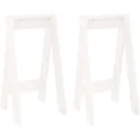 vidaXL Hocker 2 Stk. Weiß 40x40x75 cm Massivholz Kiefer