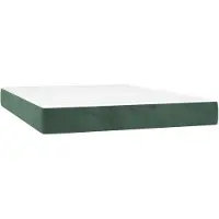 vidaXL Taschenfederkernmatratze Mittel Dunkelgrün 140x200x20 cm Samt