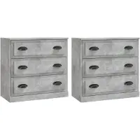vidaXL Sideboards 2 Stk. Betongrau Holzwerkstoff