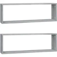 vidaXL Wandregale 2 Stk. Grau Sonoma 80x15x26,5 cm Holzwerkstoff