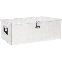 vidaXL Aufbewahrungsbox Silbern 90x47x33,5 cm Aluminium