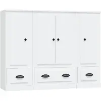 vidaXL Highboards 3 Stk. Weiß Holzwerkstoff