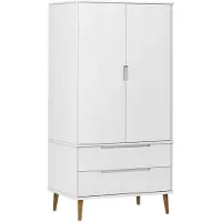 vidaXL Kleiderschrank MOLDE Weiß 90x55x175 cm Massivholz Kiefer