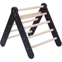 Meowbaby Kletterdreieck - Indoor Klettergerüst für Kinder, Baby Dreieck Spielgeräte, Montessori Klettergerät, Kleinkinder Pikler-Dreieck, Schwarz