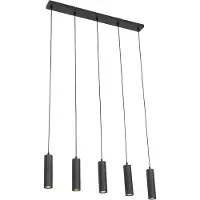 QAZQA Smarte Hängelampe schwarz inkl. 5 WiFi GU10 - Jeana