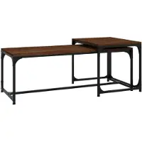 vidaXL Couchtische 2 Stk. Braun Eichen-Optik Holzwerkstoff