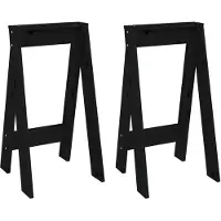 vidaXL Hocker 2 Stk. Schwarz 40x40x75 cm Massivholz Kiefer