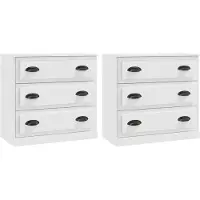 vidaXL Sideboards 2 Stk. Weiß Holzwerkstoff
