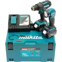 Makita Combopack 2 Werkzeuge 18V LXT (DHP482 + DML815) (2x3.0 Ah) - DLX2497J