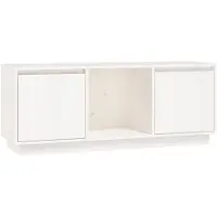 vidaXL TV-Schrank Weiß 110,5x35x44 cm Massivholz Kiefer
