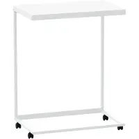 vidaXL Beistelltisch mit Rollen Weiß 55x35x70 cm Holzwerkstoff