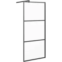 vidaXL Duschwand für Walk-In Dusche 80x195 cm ESG Mattiert Schwarz