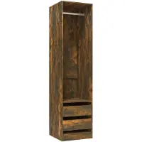 vidaXL Kleiderschrank mit Schubladen Räuchereiche 50x50x200 cm