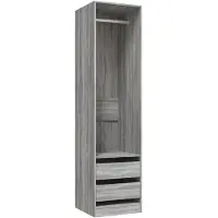 vidaXL Kleiderschrank mit Schubladen Grau Sonoma 50x50x200 cm