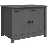 vidaXL Couchtisch Grau 71x49x55 cm Massivholz Kiefer