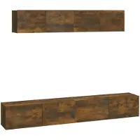 vidaXL 4-tlg. TV-Schrank-Set Räuchereiche Holzwerkstoff