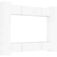vidaXL 8-tlg. TV-Schrank-Set Weiß Holzwerkstoff