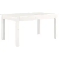 vidaXL Couchtisch Weiß 80x50x40 cm Massivholz Kiefer
