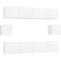 vidaXL 6-tlg. TV-Schrank-Set Weiß Holzwerkstoff