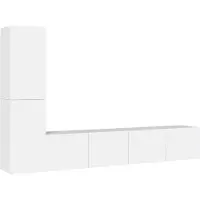 vidaXL 4-tlg. TV-Schrank-Set Weiß Holzwerkstoff