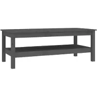 vidaXL Couchtisch Grau 110x50x40 cm Massivholz Kiefer