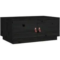 vidaXL Couchtisch Schwarz 80x50x35 cm Massivholz Kiefer