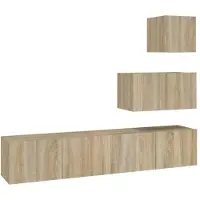 vidaXL 4-tlg. TV-Schrank-Set Sonoma-Eiche Holzwerkstoff