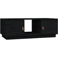 vidaXL Couchtisch Schwarz 100x50x35 cm Massivholz Kiefer