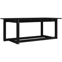 vidaXL Couchtisch Schwarz 110x55x45 cm Massivholz Kiefer