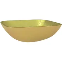 vidaXL Waschbecken Glas 42x42x14 cm Gold