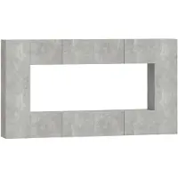 vidaXL 8-tlg. TV-Schrank-Set Betongrau Holzwerkstoff