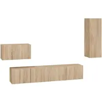 vidaXL 4-tlg. TV-Schrank-Set Sonoma-Eiche Holzwerkstoff