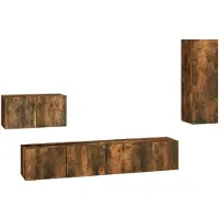 vidaXL 4-tlg. TV-Schrank-Set Räuchereiche Holzwerkstoff