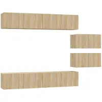 vidaXL 6-tlg. TV-Schrank-Set Sonoma-Eiche Holzwerkstoff