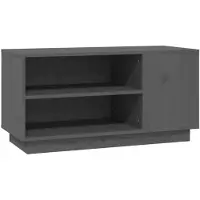 vidaXL TV-Schrank Grau 80x35x40,5 cm Massivholz Kiefer