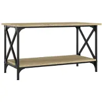 vidaXL Couchtisch Sonoma Eiche 80x45x45 cm Holzwerkstoff und Eisen