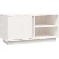 vidaXL TV-Schrank Weiß 80x35x40,5 cm Massivholz Kiefer