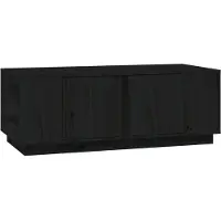 vidaXL Couchtisch Schwarz 110x50x40 cm Massivholz Kiefer