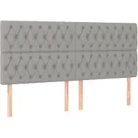 vidaXL Kopfteil Hellgrau 180x7x118/128 cm Stoff