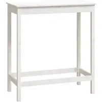 vidaXL Bartisch Weiß 100x50x110 cm Massivholz Kiefer