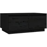 vidaXL Couchtisch Schwarz 80x50x35 cm Massivholz Kiefer