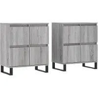 vidaXL Sideboards 2 Stk. Grau Sonoma Holzwerkstoff