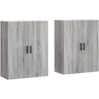 vidaXL Wandschränke 2 Stk. Grau Sonoma 69,5x34x90 cm